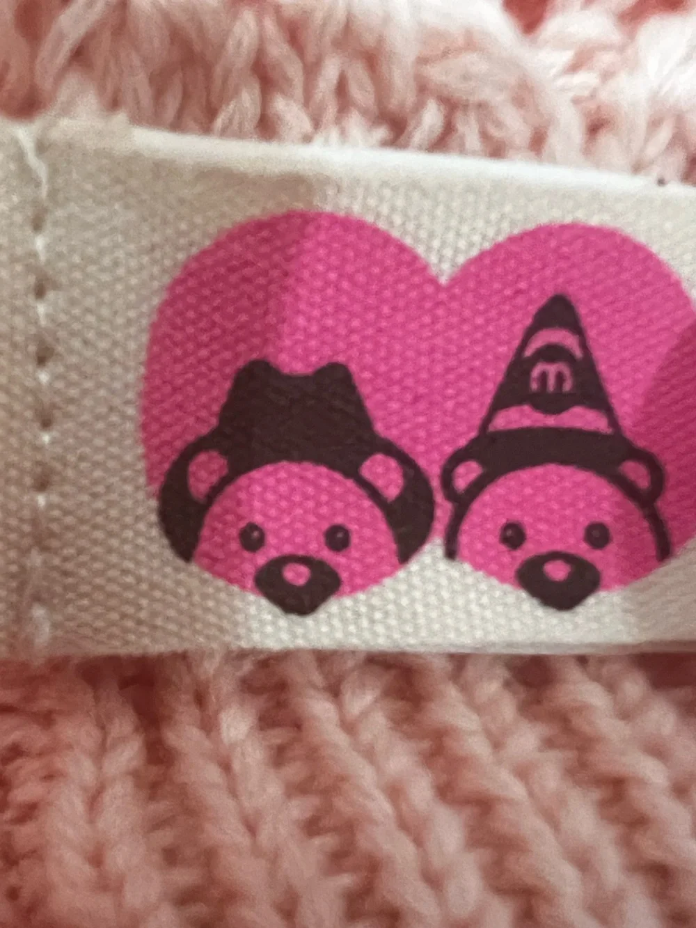Handknit Soft Pink Cable Beanie‎ with Flower